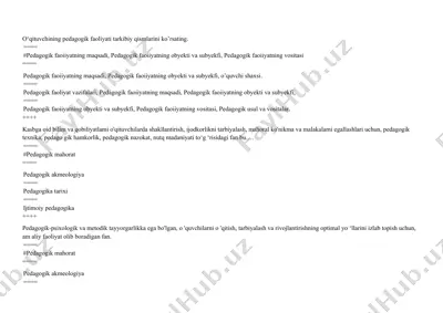 pedagogik faoliyat tarkibiy qismlari — DOC