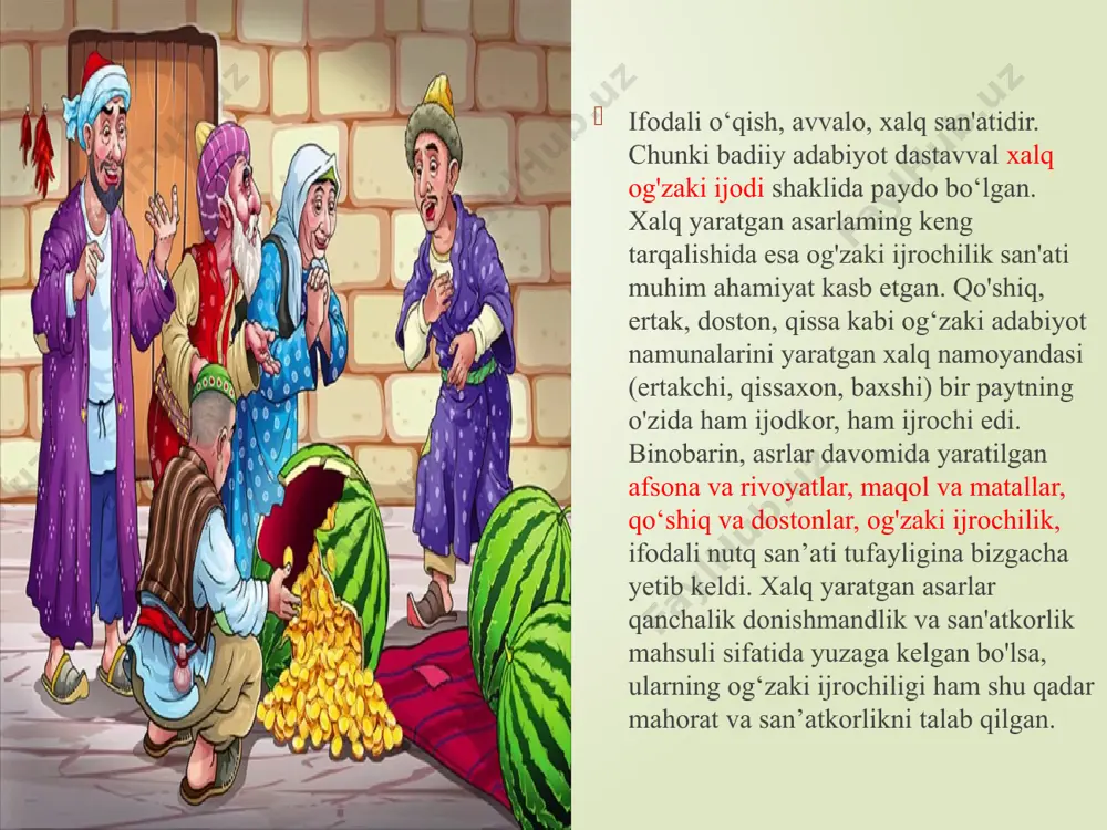 hni keltirib chiqargandi. suqrot va platon kabi aristotel ham notiqlikka bunday yondashuvni qoralagan. aristotel ishontirishning texnik bo’lmagan va texnik usullarini ajratadi. texnik bo’lmagan usullar bu biz kashf qilmagan usullar bo’lsa, texnik usullar o’zimiz yaratishimiz mumkin bo’lgan usullar hisoblanadi. ishontirishning texnik bo’lmagan usullariga faktlar kirsa, ishontirishning texnik usuli ularni taqdim etishdir. demosfen eramizdan avvalgi 384-yilda afinada oʻziga toʻq oilada dunyoga keldi. otasining ismi ham demosfen boʻlib, qurol-yaroq ustaxonasining egasi edi. boʻlajak notiq 5 yoshga toʻlganida otasidan ajraldi. demosfen bilan singlisiga otasidan katta meros qoldi. bolalarning tarbiyasi bilan ularning togʻasi shugʻullandi. biroq togʻasi hamma boyliklarni qoʻlga kiritgach, bolalarning tarbiyasi bilan qiziqmadi. shuning uchun demosfen juda nimjon va kasalmand boʻlib oʻsadi. demosfen voyaga yetgach, togʻasi unga faqat qullari, uy va uy jihozlarini hamda pulning maʼlum qisminigina berib aldaydi. demosfen togʻasidan qolgan mol-mulkni yaxshilik bilan qaytarib berishni soʻraydi. biroq togʻa bundan bosh tortganidan keyin u qolgan merosni sud orqali undirishga harakat qiladi. sudda muvaffaqiyatli …