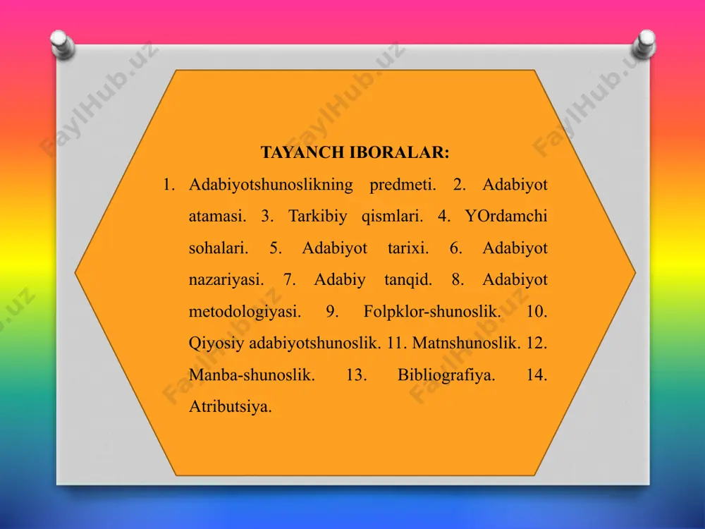 b, ularning o'rniga yasama so'zlarni qo'yish talabi bilan chiqqan puristlar bu atamaning qaror topishiga qarshilik qilganlar. elbek «adabiyot» so'zini «yozg'ichlar» so'zi bilan almashtirmoqchi bo'ladi. a.qodiriy, oltoy, botu, oybek va boshqalarning asarlaridan tuzilgan to'plamni elbek «go'zal yozg'ichlar» deb nomlagan. adabiyotshunoslik fanini anglatadigan atama o'rniga «ilmi qofiya, ilmi bayon, ilmi aruz, ilmi maoniy» atamalari va shularni o' z ichiga olgan «ilmi adab» atamalari ishlatilgan. adabiyot so'zi arabcha bo'lib, odob so'zidan olingan.»a d a b i yo t» atamasi keng ma’noda umuman yozma adabiyot, yozilgan narsalar, bosilgan kitoblarni anglatadi. tor ma’noda esa badiiy so'zni, san’at turlaridan biri, so'z san’ati bo'lgan badiiy adabiyotni anglatadi. aslida xix asrlargacha hozirgi ma’noda adabiyot bo'lmagan. oldingi alabiyot namunalari ko'pincha ijro, deklamatsiya uchun va musiqaga mo'ljallab yozilgan bo'lib, ijro san’atiga mansub edi. gegelp uchun ham adabiy asarlarning ijro uchun yozilishi tabiiy bo'lgan. xix asrga kelibgina ijro etishga ehtiyoj bo'lmagan, ya’ni o'qish uchun adabiyot yaratildi. badiiy asarlarni «poeziya» atamasi bilan …