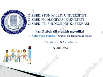 o‘zbektilidarslarining tiplari — PPTX