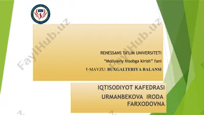 buxgalteriya balansi — PPTX