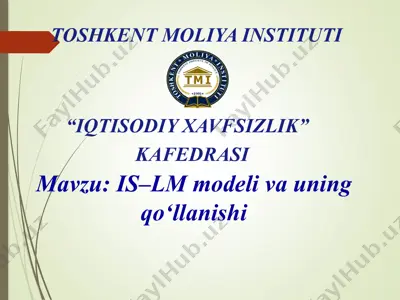 is–lm modeli va uning qo‘llanishi — PPTX