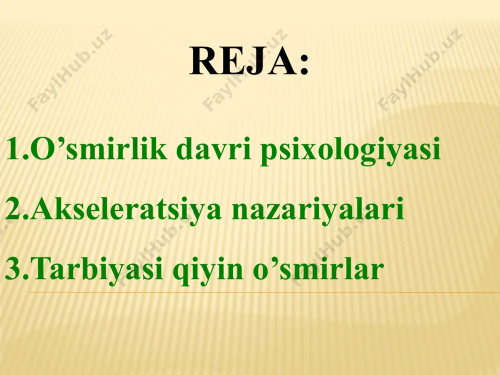 ilishning boshlanishi bilan izohlab bo‘lmaydi. jinsiy yetilish o‘smir xulq-atvoriga asosiy biologik omil sifatida ta’sir ko‘rsatib, bu ta’sir bevosita emas, balki ko‘proq bilvositadir. o‘smirlik davriga ko‘pincha so‘zga kirmaslik, o‘jarlik, tajanglik, o‘z kamchiliklarini tan olmaslik, urushqoqlik kabi xususiyatlar xos. kattalarga nisbatan agressiv munosabatning paydo bo‘lishi, negativizm singari noxush xulq-atvor alomatlari o‘z-o‘zidan kelib chiqadigan bevosita jinsiy yetilish tufayli paydo bo‘ladigan belgilar bo‘lmay, balki ular bilvosita ta’sir ko‘rsatadigan o‘smir yashaydigan ijtimoiy shart-sharoitlar vositasi orqali: uning tengdoshlari, turli jamoalardagi mavqei tufayli, kattalar bilan munosabati, maktab va oilasidagi o‘rni munosabatlari sababli yuzaga keladigan xarakter belgilaridir. mana shu ijtimoiy sharoitlarni o‘zgartirish yo‘li bilan o‘smirlarning xulq-atvoriga to‘g‘ridan-to‘g‘ri ta’sir ko‘rsatish mumkin. o‘smirlar nihoyatda taqlidchan bo‘lib, ularda hali aniq bir fikr, dunyoqarash shakllanmagan bo‘ladi. ular tashqi ta’sirlarga va hissiyotlarga juda beriluvchan bo‘ladilar. shuningdek ularga mardlik, jasurlik, tantiqlik ham xosdir. tashqi ta’sirlarga beriluvchanlik o‘smirda shaxsiy fikrni yuzaga kelishiga sabab bo‘ladi, lekin bu shaxsiy fikr aksariyat hollarda asoslanmagan bo‘ladi. shuning uchun ham …