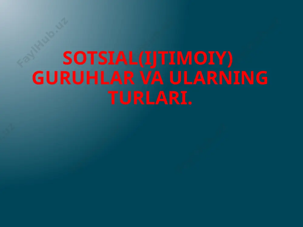 un hayoti davomida goh ehtiyojdan, goh manfaat yuzasidan, goho majburiylikdan, ba'zan o`zi hohlamagan holatda yuqorida ta'kidlangan guruhlarga a'zo bo`ladi va ularning vakili bo`lib qoladi. masalan bu toifaga hozirgi kunda dolzarb muammo bo’lmish globallashuv va internet muammosini olsak bu insonlarni hayoti bilan uzviy bog’liqdir. mana diogrammada ko’rib turibmizki bugungi kunda asr muammosi bo’lib turgan internet va ijtimoiy tarmoqlar ta’sirini . eng ko’p mukkasidan ketganlar esa o’spirin yoshlar ekan guruh – bu xatti-harakatlari rasmiy va norasmiy institutlar tomonidan boshqariladigan, ma'lum norma va qadriyatlarga ega bo`lgan, boshqa birliklardan o`z xususiyatlari bilan farq qiladigan, bir-birlari bilan ijtimoiy munosabatlar sistеmasi bilan bog`langan kishilar yig`indisidan iborat bo`lgan sotsial birlikdir. endi bu sxemadan ko’rib turibmizki ikki inson ijtimoiy tarzda gruh bo’lib aloqa qilishhi mumkin ekan. buning uchun bu ikki insonning tili, ijtimoiy tengligi, hurmat qilishi bir-birini ,harakati, bilimi kabilar muhim ekan. aks holda suhbat ko’p uzoqqa cho’zilmaydi chunki ularning ijtimoiy teng bo’lmasligi o’rtada suhbat to’xtab qolishiga olib …
