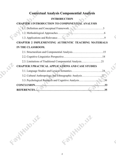 contextual analysis componential analysis — DOC