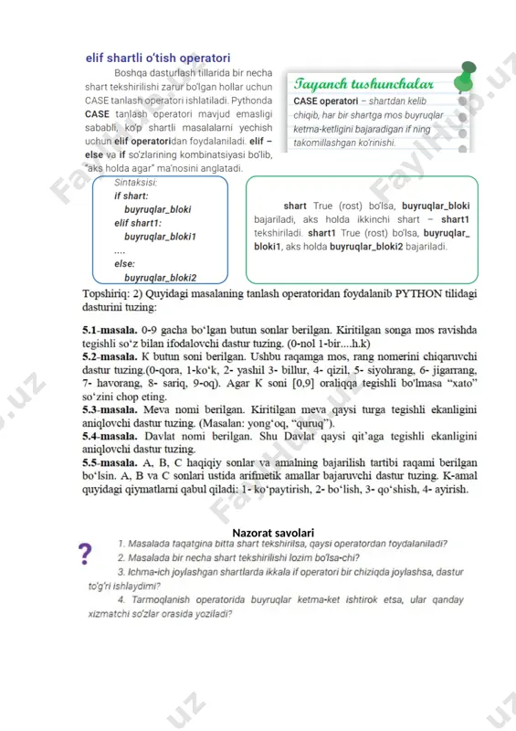 python dasturlash tilida tarmoqlanuvchi dasturlarni yaratish - Page 3
