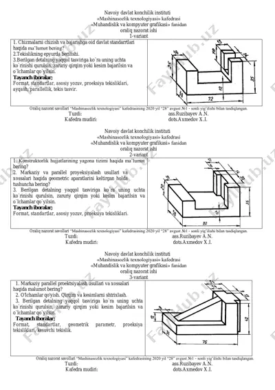 chizmalarni chizish va bajarishga oid davlat standartlari — PDF