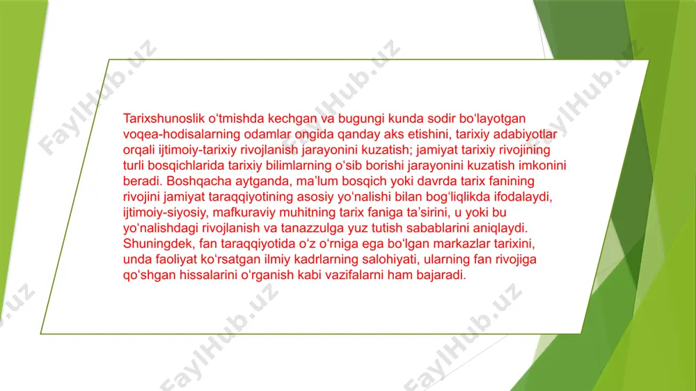 tarixshunoslik faniga oid taqdimot - Page 5