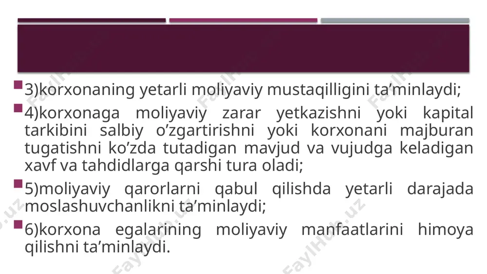 gi zaxiralar yetarli bo’lmaydi va ortiqcha mablag’lar manbasiga ehtiyoj tug’iladi; 3.mamlakatda yaim o’sish darajasiga erishmasdan, markazlashgan uzoq muddatli investitsiyalarni, ijtimoiy-madaniy tadbirlarni moliyalashtirishni keskin oshirish natijasida taqchillik yuzaga keladi; 4.taqchillik iqtisodiy inqiroz tufayli yuzaga keladi, bunda u iqtisodiyotdagi inqirozli holatlarni, iqtisodiyotning qulashini va hukumatni davlatdagi moliyaviy holatni nazorat ostida ushlay olmasligini aks ettiradi. bunday vaziyatlarda budjet taqchilligi noiloj mavjud bo’ladi. ushbu holatda nafaqat iqtisodiy chora-tadbirlar, balki zaruriy siyosiy yechimni qabul qilish talab qilinadi. budjet taqchilligining normal holati deb taxminan davlatdagi inflatsiya darajasiga teng taqchillikka aytiladi. xalqaro standartlarga ko’ra budjet taqchilligining mumkin bo’lgan darajasi yaimning 2-3 % miqdoriga teng bo’lishi kerak. image1.png image2.png /docprops/thumbnail.jpeg