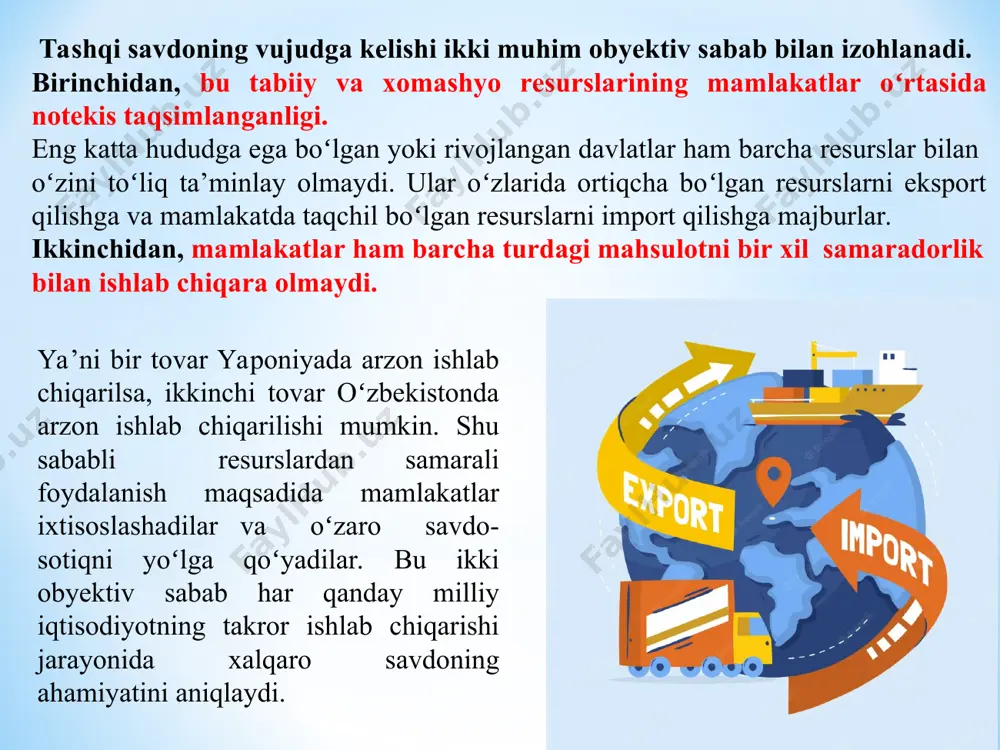 qo’yish mumkin; raqobatdan himoya qilingan tarmoq uzoq muddatda ishlab chiqaradigan masulotning sifati va narxi bo’yicha jahon andozalardan orqada qolishi mumkin; himoya hilingan tarmoqlarda masulotga yuqori narxlar qo’yilgani uchun iste’molchilar zarar ko’radi bu samara vaqtinchalik bo’ladi, chunki ichki choralar natijasida eksport masulotining hajmi kamayadi va bu o’z navbatida eksport tarmoqlarida ish joylarni qisqartirilishiga olib keladi. eksportning importdan oshishi (tarif choralarni kiritilganligi sababli) doimiy bo’lmaydi, chunki bu milliy valyuta kursini oshishiga va o’z navbatida eksportning kamayishiga olib keladi faqatgina kam diversifikaslashgan mamlakatlar uchun ahamiyatga ega. diversifikatsiya yuqori iqtisodiy xarajatlarga olib kelishi mumkin nisbiy afzalliklar va demping o’rtasidagi farqlarini ajratish qiyinchiligi. ichki bozordagi raqobatning zaiflanishi iste’molchilarning zarar ko’rishlariga olib keladi proteksionizmga alternativ variant tashqi savdoni cheklash bilan bogʻliq bolgan proteksionistik siyosat borasida olib boriladigan har qanday chora-tadbirlar qisqa muddatli samara beradi. uzoq muddatli davrda esa, faqatgina erkin savdo siyosati iqtisodiy resurslarni samarali joylashtirish imkonini byeradi. milliy xavfsizlikni ta’minlaydigan tarmoqlarga to’g’ri subsidiyalar ajratilishi xarajatlarning …