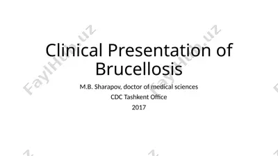 clinical presentation of brucellosis — PPTX