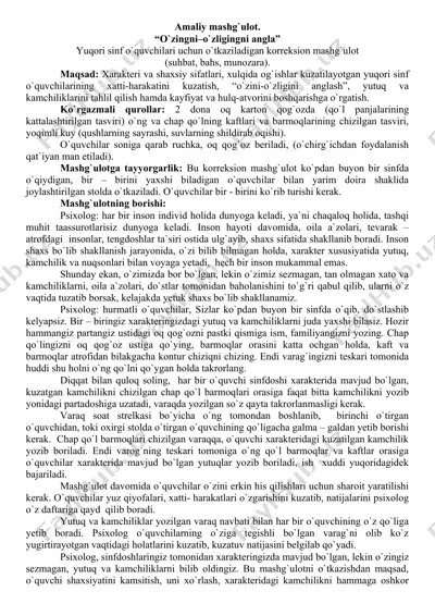 "o`zingni–o`zligingni angla" mashg`uloti — DOCX