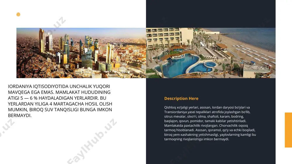 larning ishonchini va xorijiy moliya bozorlariga kirish imkoniyatini saqlab qolishda davom etmoqda. problem maxsus e’tibor davlat investitsiyalarining o‘sish omili sifatidagi rolini ta’kidlab, uning so‘nggi tendensiyalariga, shuningdek, samaradorligi va samaradorligiga alohida e’tibor qaratadi. bu, ayniqsa, iordaniyaning cheklangan moliyaviy konvertini hisobga olgan holda dolzarbdir. so'nggi yigirma yil ichida davlat investitsiyalari xarajatlari fiskal konsolidatsiya bo'yicha ko'rsatkichlarga erishish uchun barqaror pasayish, izchil bajarilmaslik, tashqi yordamga katta bog'liqlik va foydalanish va ta'mirlash xarajatlari uchun byudjet etishmasligidan aziyat chekmoqda. uning samaradorligini moliyaviy jihatdan real uzoq muddatli strategik rejalashtirish, shaffof loyihalarni tanlash va o'rta muddatli istiqbolni qabul qilish orqali maksimal darajada oshirish mumkin. iqlim muammolarini davlat investitsiyalariga maqsadli integratsiya qilish ham mamlakatning iqlim bo'yicha maqsadlariga erishishiga yordam beradi. thank you by bekbo'tayev sarvar image1.jpeg image2.png image3.svg image4.png image5.png image6.jpeg image7.jpeg image8.jpeg image9.jpeg image10.jpeg image11.jpeg image12.jpeg image13.jpeg image14.jpeg image15.jpeg image16.jpeg /docprops/thumbnail.jpeg
