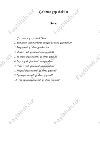 qo‘shma gap shakllar — DOC