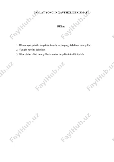 davlat yong'in xavfsizligi xizmati — DOCX
