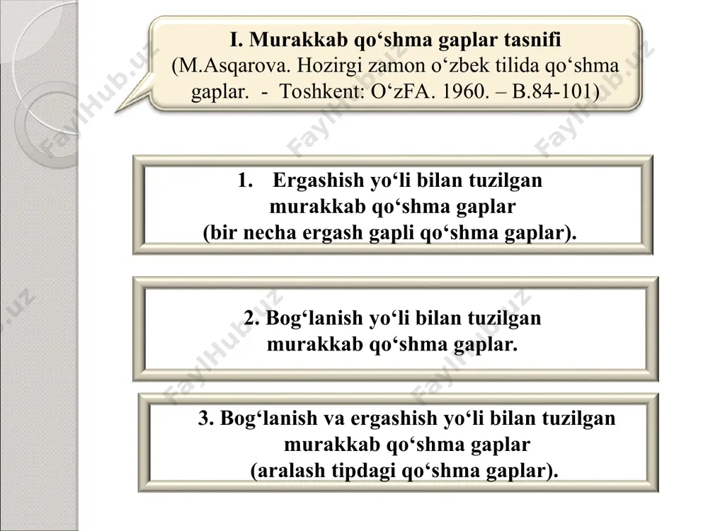 murakkab qo’shma gap. murakkab qo’shma gaplarda sintaktik aloqa turlari - Page 5