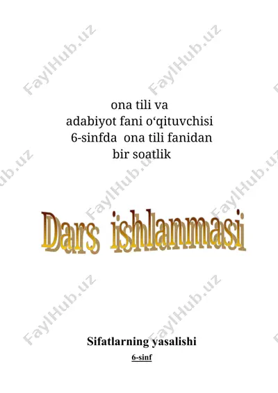 6-sinf sifat yasalishi — DOC