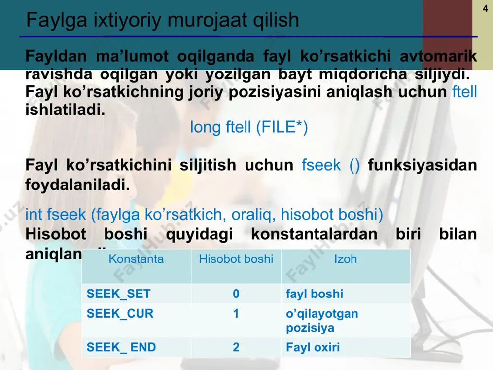 to’g’ri murojaatli fayllarni kiritish chiqarish. istisno holatlariga ishlov berish - Page 4