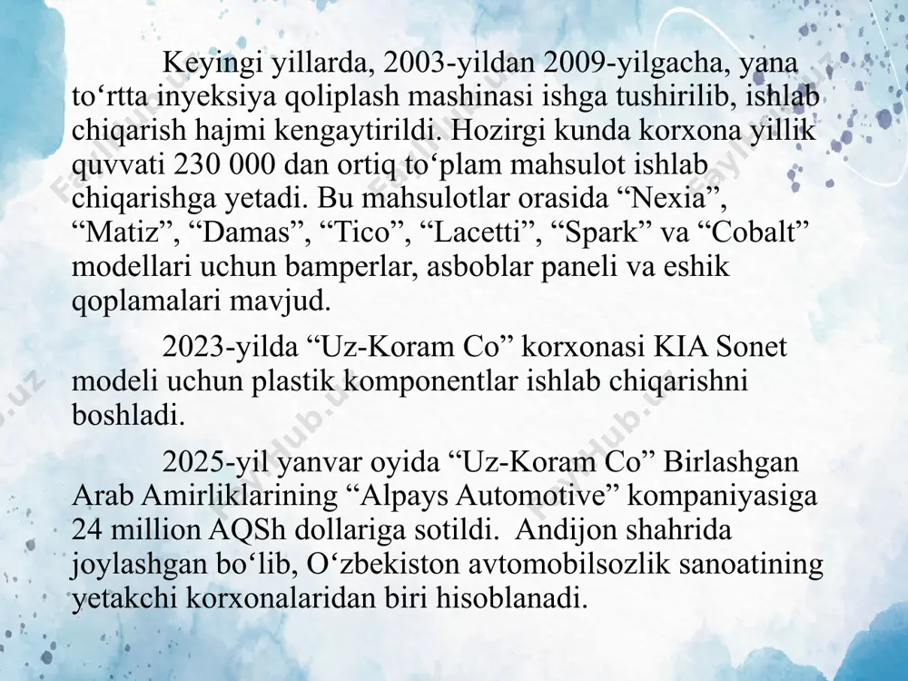 uvchi, 2002-yil. 5. imomnazarov a. "sanoat korxonalarida elektr jihozlariga texnik xizmat ko'rsatish va ta'mirlash". «turon-iqbol»> 2006-yil. 6. qodirov t.m. "sanoat korxonalari va fuqaro binolarining elektr ta'minoti".- toshkent. cho'lpon nomidagi nashriyot-matbaa uyushmasi, 2007-yil. image2.jpg image3.png image4.png image5.png image6.png image7.png image8.png image1.jpg /docprops/thumbnail.jpeg