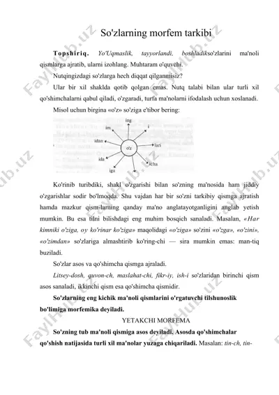 so'zlarning morfem tarkibi — DOC