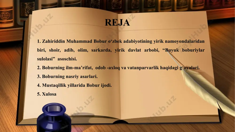 idan ham hech narsa chiqmaydi. bobur oʻz mavqeini tiklash maqsadida 1519-1525-yillarda hindiston uchun bir necha bor janglar olib boradi. 1526-yil panipatda hindiston sultoni ibrohim loʻdi bilan jang qiladi. 1527-yili esa chitora hokimi rano sango bilan kurashadi. ikki kurashda ham boburning qoʻli baland keladi. shu tariqa bobur hindistonda oʻz hokimiyatiga asos soladi. bobur asos solgan sulola tarixda eng yirik sulolalardan biri boʻlib, uning avlodlari 332 yildan ortiq hindistonga hukmronlik qiladi. bobur hukmronligi davrida hindiston gullab-yashnaydi. adabiyot, sanʼat, shaharsozlik rivojlanadi. uning oʻgʻillari va avlodlari davrida hindiston qudratli mamlakatlardan biriga aylandi. boburning avlodlari bobosining bunyodkorlik ishlarini munosib davom ettirishadi. mamlakatda mukammal maʼnaviy-ruhiy muhit vujudga keladi. hindiston tarixida boburning ahamiyati nihoyatda katta. yirik hind olimi javoharlaʼl neru u haqida shunday deydi: “bobur hindistonga kelgandan keyin katta siljishlar yuz berdi va yangi ragʻbatlantirishlar hayotga, sanʼatga, arxitekturaga toza havo baxsh etdi, madaniyatning boshqa sohalari esa bir-birlariga tutashib ketdi”. bobur 1530-yili agrada 47 yoshida vafot etadi. rivoyatlarga …