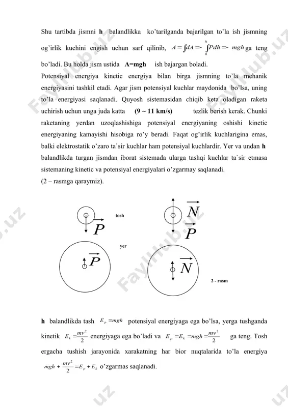 mexanik energiyaning saqlanish qonuni va uning qo’llanishi - Page 4