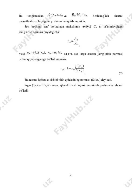 iqtisodiy o`sishining makromodeli - Page 4
