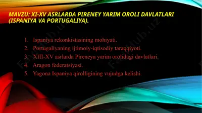 ispaniya xi-xv asrlarda — PPTX