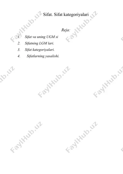 sifat. sifat kategoriyalari — DOC