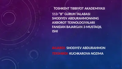 sql tilida ma'lumotlar bazasidan ma’lumotlarni olish — PPTX