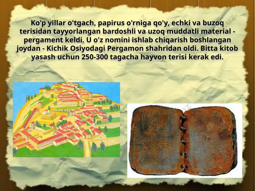 y fikrlari va kundalik hayoti haqida ma'lumot olish mumkin. papirusda yozilgan eng mashhur asarlar qatoriga "o'yinchoq kitobi", "maqsadnoma" va "diniy matnlar" kiradi. qog'oz xususiyatlari uning ko'rinishi, sifati va maqsadini aniqlash. 1. zichlik (qog'oz o'z tuzilishida ingichka yoki qalin bo'lishi mumkin). 2. kuch (qog'oz kuchli yoki zaif bo'lishi mumkin). 3. gigroskopiklik (qog'oz suvdan qo'rqadi). 4. shaffoflik qog'ozni qaychi bilan kesish yoki qo'lda yirtish mumkin. qo'l san'atlari qog'ozdan tayyorlanishi mumkin. shuningdek, papirus qog'ozlari tarixiy hujjatlar sifatida ham muhimdir; ularning yordamida arxeologlar qadimgi tsivilizatsiyalar haqida ko'proq ma'lumotga ega bo'lishmoqda. 14 qaychi bilan ishlashda xavfsizlik choralarini ko'rib chiqish - qaychini uchlarini yuqoriga ko'tarib ushlamang, ularni cho'ntagingizda olib yurmang. - yurish paytida qaychi bilan kesmang, kesish paytida do'stingizga o'tmang, qaychini ochiq qoldirmang. - qaychini do'stingizga faqat yopilganda bering, ularni ish qismidan (uzuklar do'stingizga qaragan holda) tuting. - qaychi bilan ishlaganda chap qo'lning barmoqlarini kuzatib boring. - qaychini stol (stol) chetiga osib qo'ymaslik uchun stol (stol) …