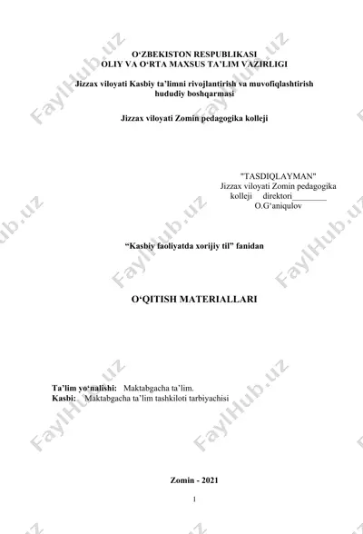o‘qitish materiallari — DOC