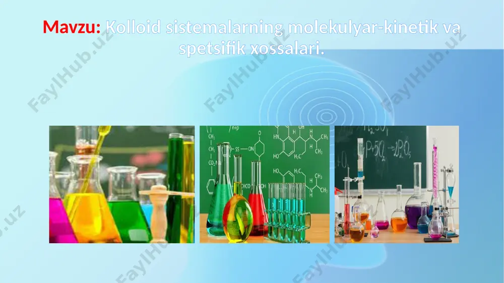 a, shu nurning yo'li, kolloid zarrachalar nurini tarqatishi tufayli, konus shaklida ko'rinadi. bu faradey-tindal hodisasi deb yuritiladi. zarrachalarning konsentratsiyasi va hajmi, dispers faza bilan dispers muhitning nur sindirish ko'rsatkichlari orasidagi farq qanchalik katta bo'lsa, shuningdek qanchalik nurning to'lqin uzunligi kichik bo'lsa, shunchalik tarqalgan nur ravshanligi katta bo'ladi kolloid eritmalarning koagulatsiyasi. kolloid eritmalar dispers fazalarning umumiy sirt yuzasi katta bo’ladi, shu sababli ularning sirt yuza energiyasi yuqori bo’ladi. shuning uchun ular o’z energiya qiymatini kamaytirishga intiladi. natijada dispers fazalar o’zaro qo’shilib yiriklasha boshlaydi. bu jarayon esa koagulatsiya deyiladi. buning oqibatida sistema termodinamik jihatdan barqaror holatga o’tadi. koagulatsiya bosqichma-bosqich boradi. birinchi bosqich: yashirin koagulatsiya deyiladi. bu bosqichda zarrachalar agregatlarga to’planadi va ularni faqat mikroskop yordamida ko’rish mumkin. ikkinchi bosqich: aniq koagulatsiya bo’lib, eritma loyqalanadi va rangi o’zgaradi. keyin bosqich sedimentatsiyaga o’tadi. sedimentatsiya – yirik agregatlarni og’irlik kuchi ta’sirida cho’kmaga tushish xodisasi xisoblanadi. koagulatsiya jarayonini quyidagi omillar tezlashtiradi. mexanik ta’sir haroratning ta’siri o’zgarmas …