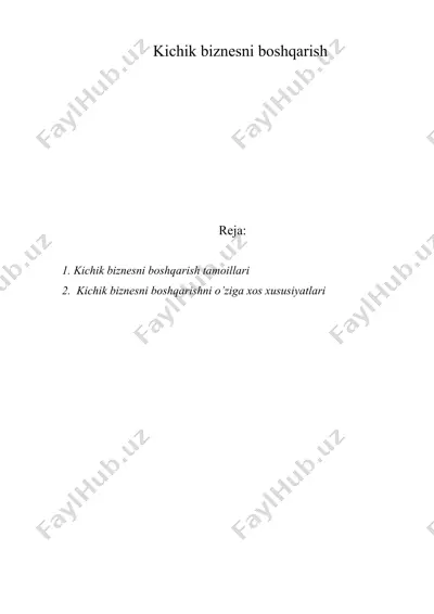 kichik biznеsni boshqarish — DOC