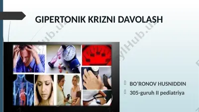 gipertonik krizni davolash — PPTX