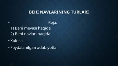 behi navlarining turlari — PPTX
