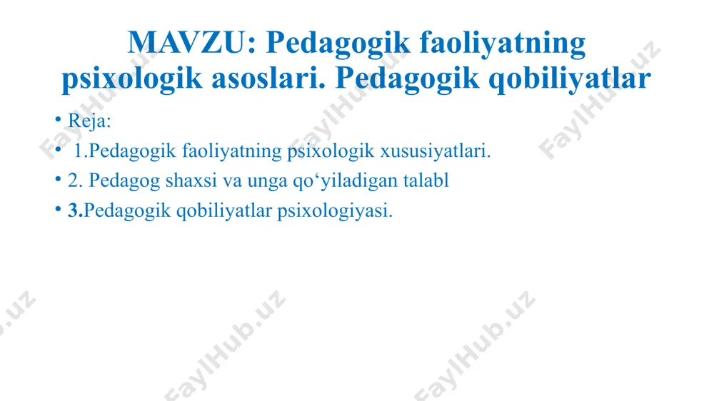 o‘qituvchi fanning ma’lum bir bo‘limi bo‘yicha o‘quvchilarda bilim, ko‘nikma va malakalarning strategiyasini egallaydi. iv – (yuqori) o‘quvchilar bilimini sistemali modellashtirish; o‘qituvchi o‘quvchilarda fan malakalarini shakllantirishning yo‘l-yo‘riqlarini biladi. v – (eng yuqori) modellashtirilgan tizimli faoliyat va o‘quvchilar xulq-atvori. bunda pedagog o‘z fanini o‘rgatishdagi yo‘l-yo‘riqlarni shunday egallaydiki, natijada u o‘quvchi ehtiyojlarida o‘z-o‘zini tarbiyalash, o‘z-o‘ziga ta’lim berish, o‘z-o‘zini rivojlantirish vositasi sifatida xizmat qiladi. 2.pedagog shaxsi va unga qo‘yiladigan talablar p.f.kapterev o‘qituvchiga xos bo‘lgan ob’ektiv va sub’ektiv xususiyatlarni ko‘rsatib o‘tadi. o‘zaro munosabat doirasida o‘qituvchi bilan o‘quvchi o‘rtasidagi ta’sirlashuvning emotsional darajasi. abramova g.s., beknazarov a.a., berns r, shuvanov i.b. va boshqalarning tadqiqotlarini kiritish mumkin. aynan ushbu muammoga aloqador o‘zbek o‘qituvchisiga bag‘ishlangan ilmiy izlanishlar nihoyatda kamchilikni tashkil etadi. bu sohada beknazarov a.a., ismagilova f.s., g‘oziev e.g‘. va boshqalarning ishlarini namuna sifatida sanab o‘tish joiz. l.ya.kolominskiy: o‘qituvchining o‘quvchilarga munosabati pedagogik mahoratning muhim tomoni deyilgan, shaxsining faolligi va jamoadagi ta’siri nazarda tutilgan. a.djersildning izlanishlariga binoan bolalar quyida qayd …