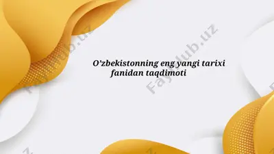 o'zbekiston –yangilanish va taraqqiyot yo’li — PPTX