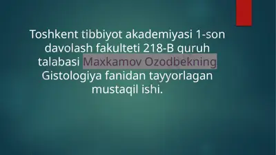 bosh miya yarim sharlari po’stlog’ining morfogenezi — PPTX