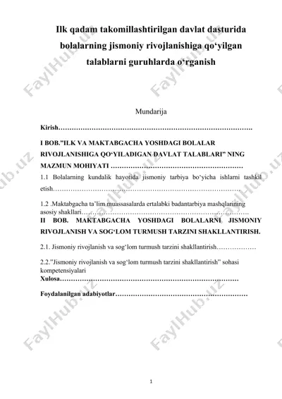 ilk qadam davlat o‘quv dasturi — DOCX