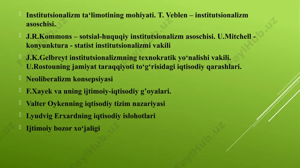 gan. irving fisherning ayirboshlash tenglamasi monetaristlar muomaladagi pul miqdori bilan milliy iqtisodiyot doirasida sotilgan tovar va xizmatlar miqdori o‘rtasida bevosita bog‘liqlik mavjudligini ko‘rsatib beradi. bu bog‘liqlik i.fisherning ayirboshlash tenglamasida ifodalanadi: irving fisher (1867-1947) m · v=p · q, bu yerda m- muomaladagi pul miqdori; v- pulning aylanish tezligi; p- tovar va xizmatlarning bahosi; q- tovar va xizmatlar miqdori. baho darajasi bilan bir yilda ishlab chiqarilgan tovar va xizmatlar miqdori (p · q) nominal yaim miqdorini bildiradi. ayirboshlash tenglamasidan m=p·q/v kelib chiqadi; agar pulning aylanish tezligi (v) bir xil bo‘lsa, unda muomaladagi pul miqdori nominal yaim miqdoriga to‘g‘ri mutanosiblikda bo‘ladi. i.fisher tenglamasiga ko‘ra, v va q bir xil (doimiy) bo‘lganda pul taklifining o‘zgarishi bahoga bevosita ta’sir ko‘rsatadi: pul taklifi ko‘payganda, uning sotib olish qobiliyati pasayadi, ya’ni baho oshadi; lekin pul taklifining ko‘payishi yaim miqdorining ko‘payishi bilan birga olib borilsa, unda baho oshmaydi. - pul siyosati pulga bo‘lgan talab va taklif o‘rtasida …