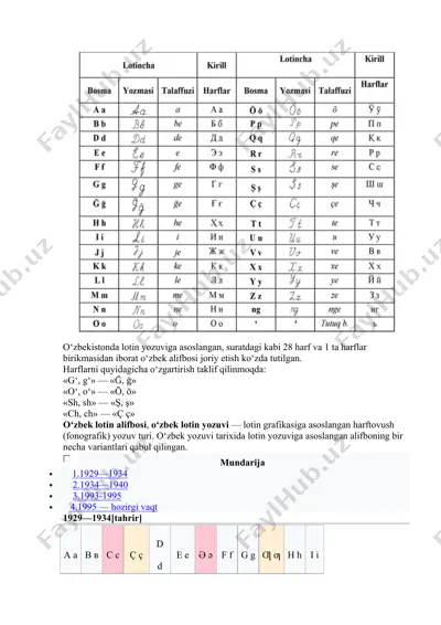 o‘zbekiston lotin alifbosi — DOCX