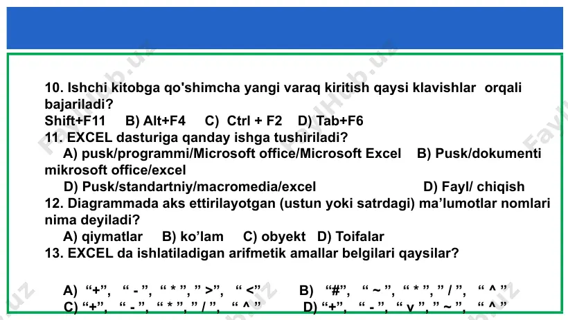 microsoft excel dasturida elektron jadval nazorati - Page 5