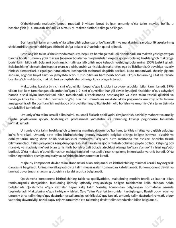 iyatni yuksaltirish milliy dasturi”, o’zbekiston respublikasi prezidentining “yoshlarga oid davlat siyosati samaradorligini oshirish va o’zbekiston yoshlar ittifoqi faoliyatini qo’llab-quvvatlash to’g’risida”gi hamda “o’zbekiston respublikasi konstitutsiyasini o’rganishni tashkil etish to’g’risida”gi farmonlari, vazirlar mahkamasining “yoshlarning huquqiy ta’limini takomillashtirish kompleks dasturi to’g’risida”gi qarori kabilarni kiritish joiz. bu qonun hujjatlarining ijrosi sifatida qator amaliy ishlar qilinmoqda. masalan, adliya vazirligi huzurida 2009-yilda tashkil etilgan yosh huquqshunoslardan iborat “huquqiy targ’ibot guruhi” faoliyati e’tirofga loyiq. ma’lumot o’rnida keltirish joizki, shu paytgacha bu targ’ibot guruhi respublikamizning 70dan ortiq tumanlariga borib, 62 mingdan ortiq yoshlar bilan uchrashuvlar o’tkazdi, ularning huquqiy savodxonligini oshirishga katta hissa qo’shdi. shu bilan birga, har yili o’tkazib kelinayotgan “siz qonunni bilasizmi?”, “huquq bilimdonlari” kabi ko’rik tanlovlar, fan olimpiadalari ham yoshlarning huquqiy savodxonlikni oshirishga bo’lgan qiziqishlariga sabab bo’lmoqda. yangi qabul qilinayotgan qonunlarning yoshlar hayotiga ta’siri katta, albatta. ularning bu qonunlar haqida axborot olishlari, undagi normalarga tushuntirishlar talab qilish huquqi ham qonunan mustahkamlanganhuquqiy ta’lim-tarbiyani maktabgacha ta’lim muassasasidan boshlash …