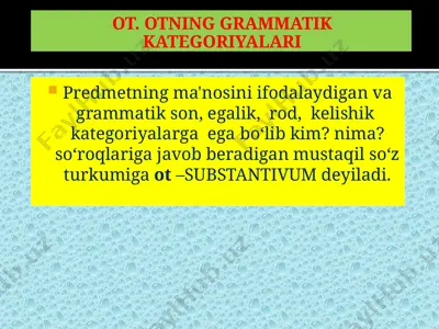 ot. otning grammatik kategoriyalari — PPTX