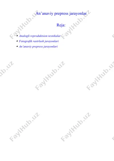 an’anaviy prepress jarayonlar — DOCX