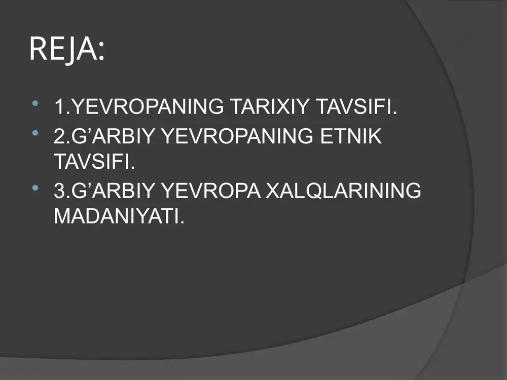 va yaponiyaga nisbatan ham shaharlarning zichligi yuqori turadigan mintaqa.mazkur jarayonning xususiyatlaridan biri eng yirik shaharlar tevaragida katta aholining to’planishi.g’arbiy yevropaning yarmidan ko’p aholisi 100 ming kishilik aholiga ega bo’lgan shaharlarda joylashgan,uchdan bir qismi 500 ming kishilik shaharda yashaydi.oqibatda bi-biriga tutashgan sanoat-aglomeratsiya tipidagi shaharlar vujudga kelgan.rur,parij,london va boshqalar yevropa tillari. yevropa elatlarining qaysi tillarda gaplashganligi hozirgacha noaniq.faqat mil.avv.2-mingyillikdan boshlab butun yevropa qit’asiga hind-yevropa tillarida gapiradigan qabilalar tarqala boshlaydi.lekin milodgacha bo’lgan 1-mingyillikda mintaqada hind-yevropa tillariga kirmagan aholi yashagan.italiyadagi etrusklar shular jumlasidan.hozirgi kunda ispaniyaning shimolida va fransiyaning ayrim chegara hududlarida yashovchi basklar hind-yevropa tillarining davomchisidir. yevropaning etnik tarkibi. g’arbiy slavyanlardan polyaklar x asrga kelib polyaklar,vislyanlar,pomoryanlar,mazovsha va sileziyaliklardan tashkil topgan davlat hududida xalq sifatida shakllangan.o’sha davrlarda buyuk moraviya knyazligi chegarasida chex,slovak,morava qabilalari birlashib chexiya va slovakiya xalqlariga asos solgan.yugoslaviya xalqlarining slavyan ajdodlari vii asrlarda juda keng hududda qora dengiz hududlaridan adriatikagacha joylashgan.ular qadimiy mahalliy illiriya va frakiyalik roman xalqlari bilan to’qnashib,aralashib ketgan. yevropa xalqlari …