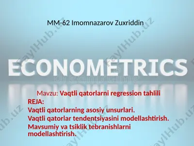 vaqtli qatorlarni regression tahlili — PPTX