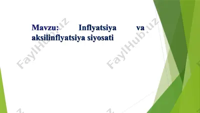 inflyatsiya va aksilinflyatsiya siyosati — PPTX