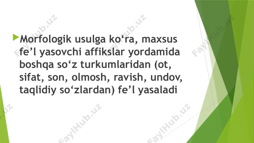 fe’llarning yasalishi, fe’lning modal shakllari va tuzilish jihatdan turlari - Page 2